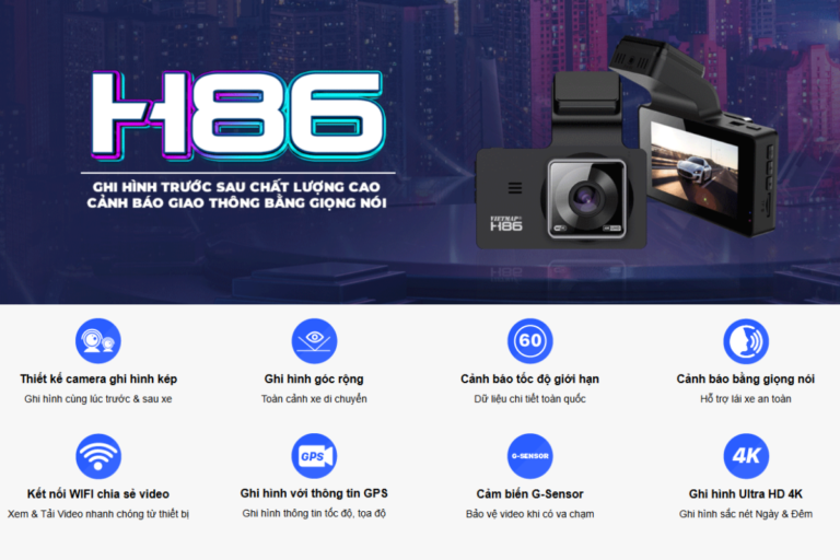Camera hành trình VIETMAP H86 cho ô tô xe hơi - Ảnh 3