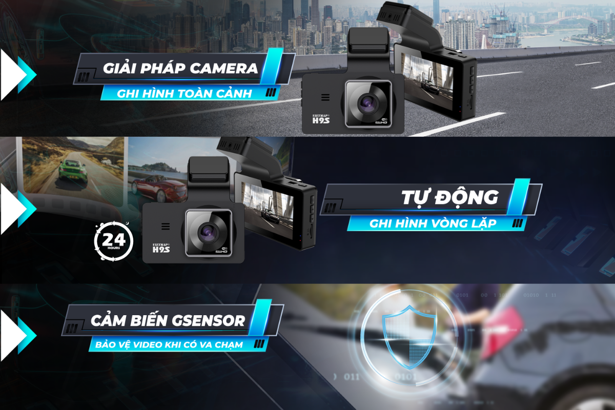 Camera hành trình VIETMAP H9S cho ô tô xe hơi