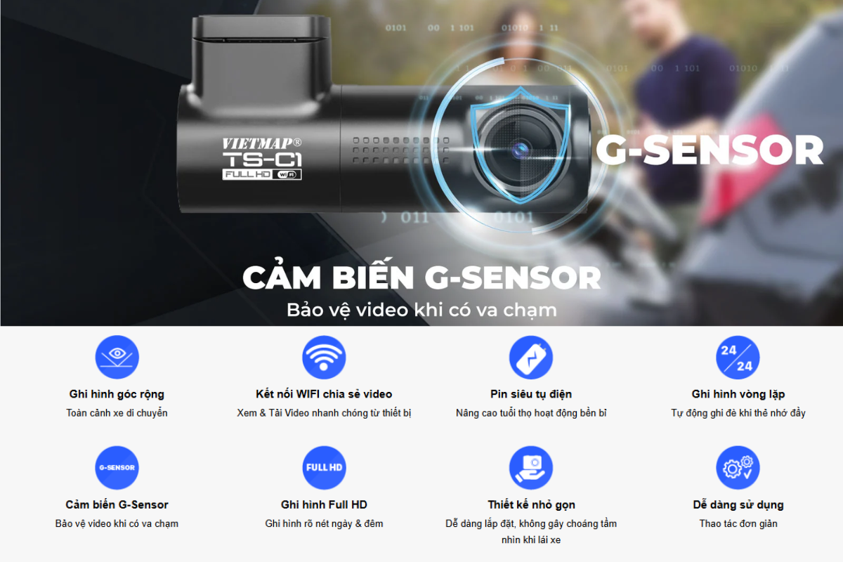 Camera hành trình VIETMAP SPEEDMAP C1 cho ô tô xe hơi