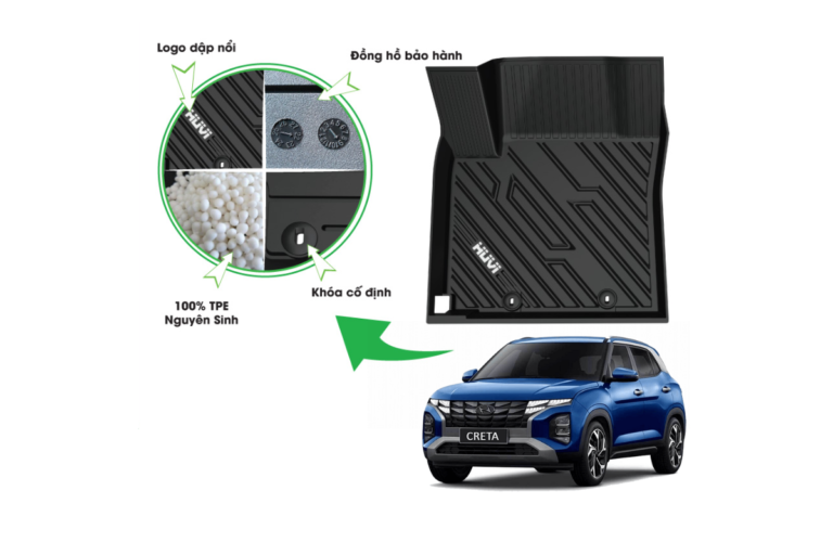THẢM LÓT SÀN Ô TÔ HYUNDAI CRETA 2022-2024 TPE - Ảnh 3