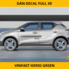 Dán Decal Full Xe VinFast Herio Green