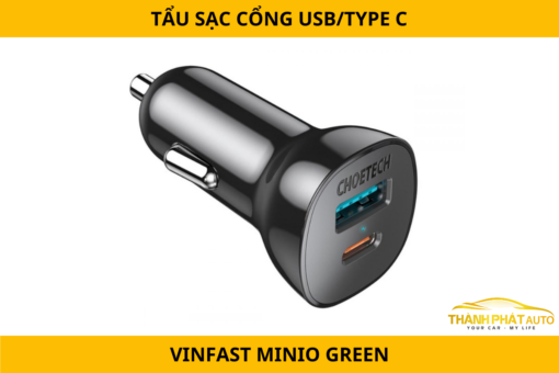 Tẩu Sạc Cổng USB/TYPE C Cho VinFast Minio Green