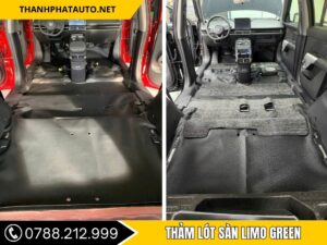 Thảm lót sàn limo green lắp đặt tại Thành Phát Auto
