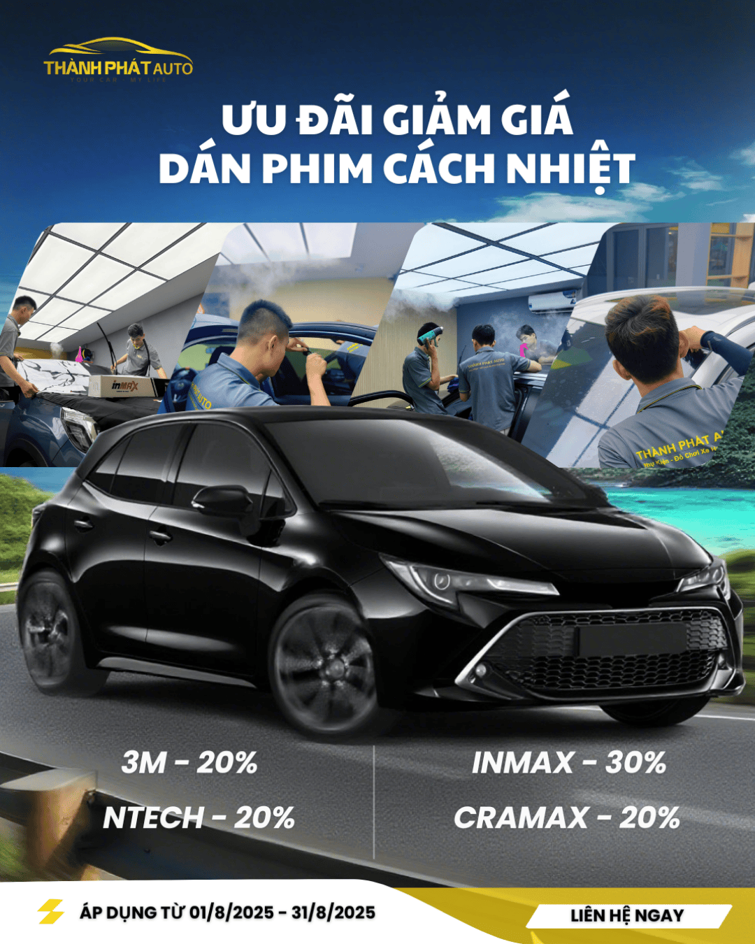 Ưu đãi giảm giá dán phim cách nhiệt – Thành Phát Auto