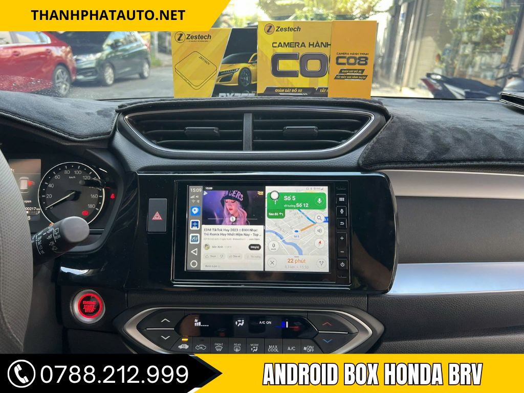 android box honda brv chia đôi màn hình