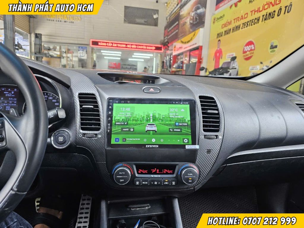 Lắp màn hình android cho Kia Cerato