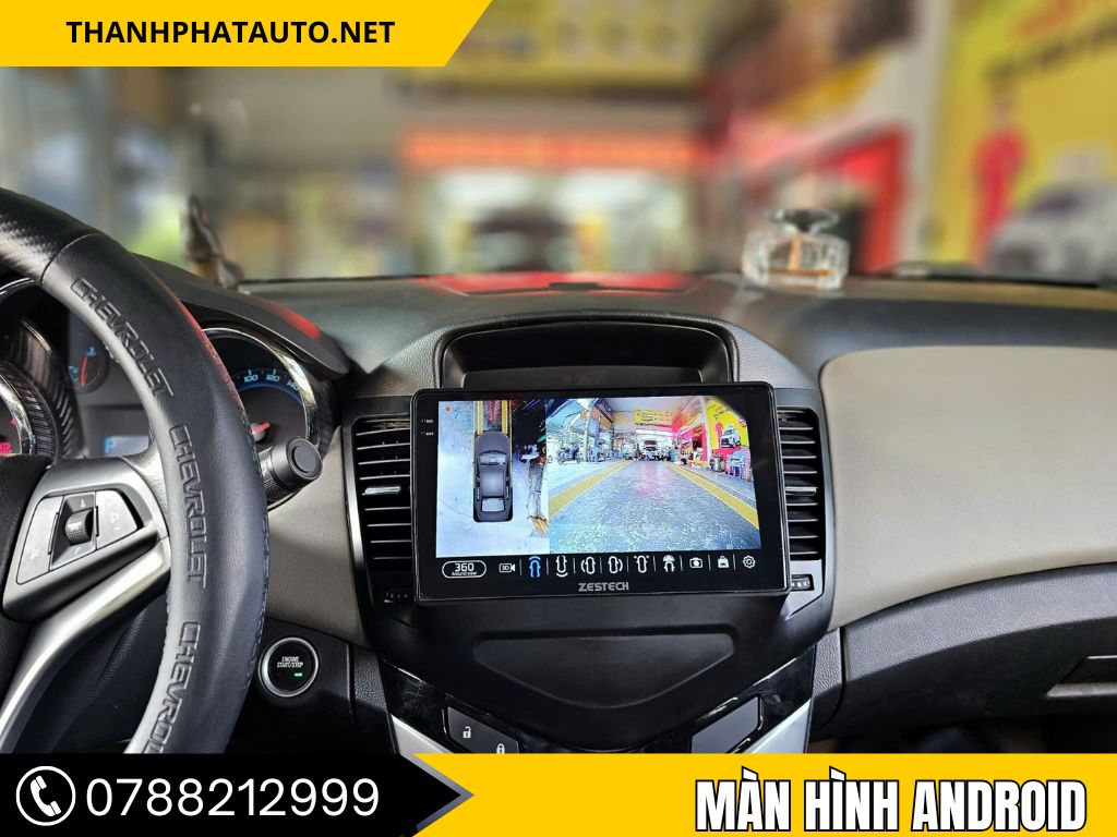 Lắp màn hình android ZX10+ xe Cruze
