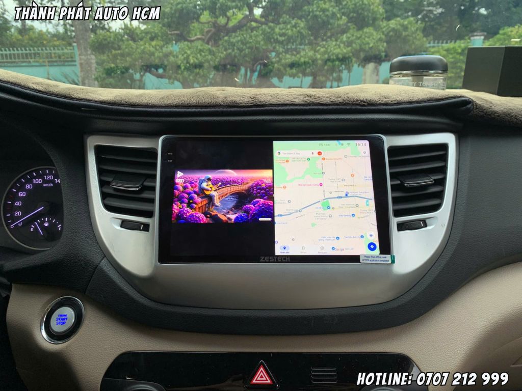 Lắp màn hình android xe Tucson