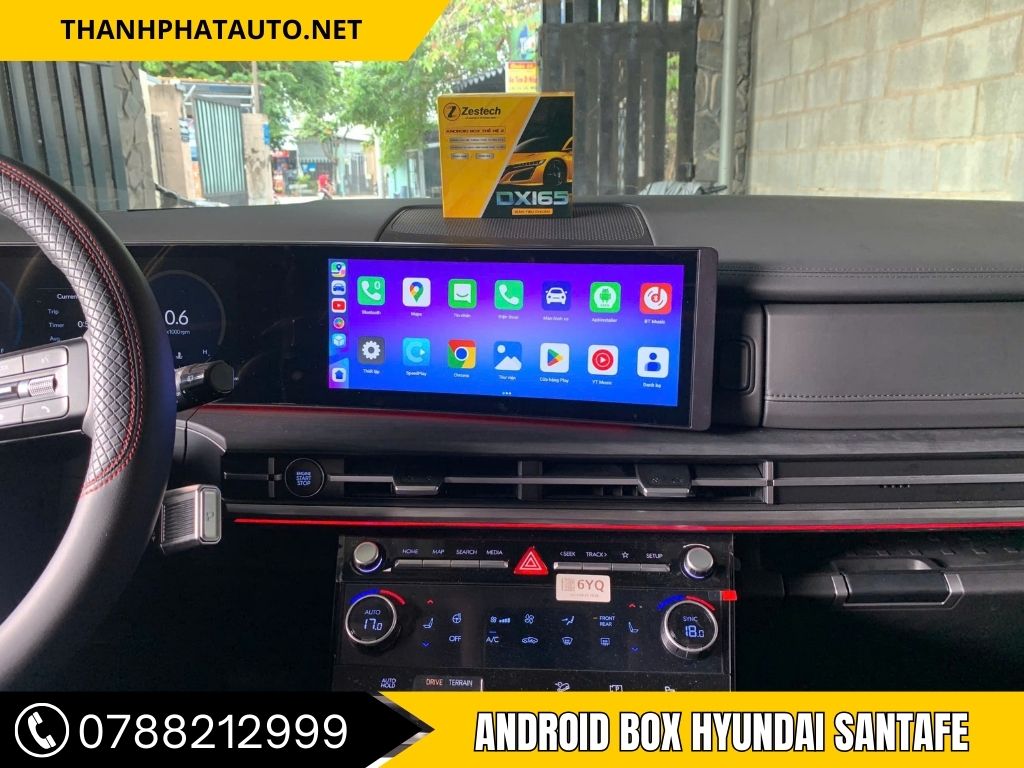 Lắp android box Santafe