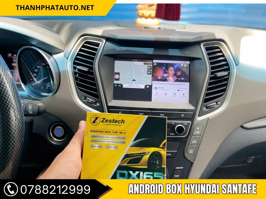 Lắp android box Santafe