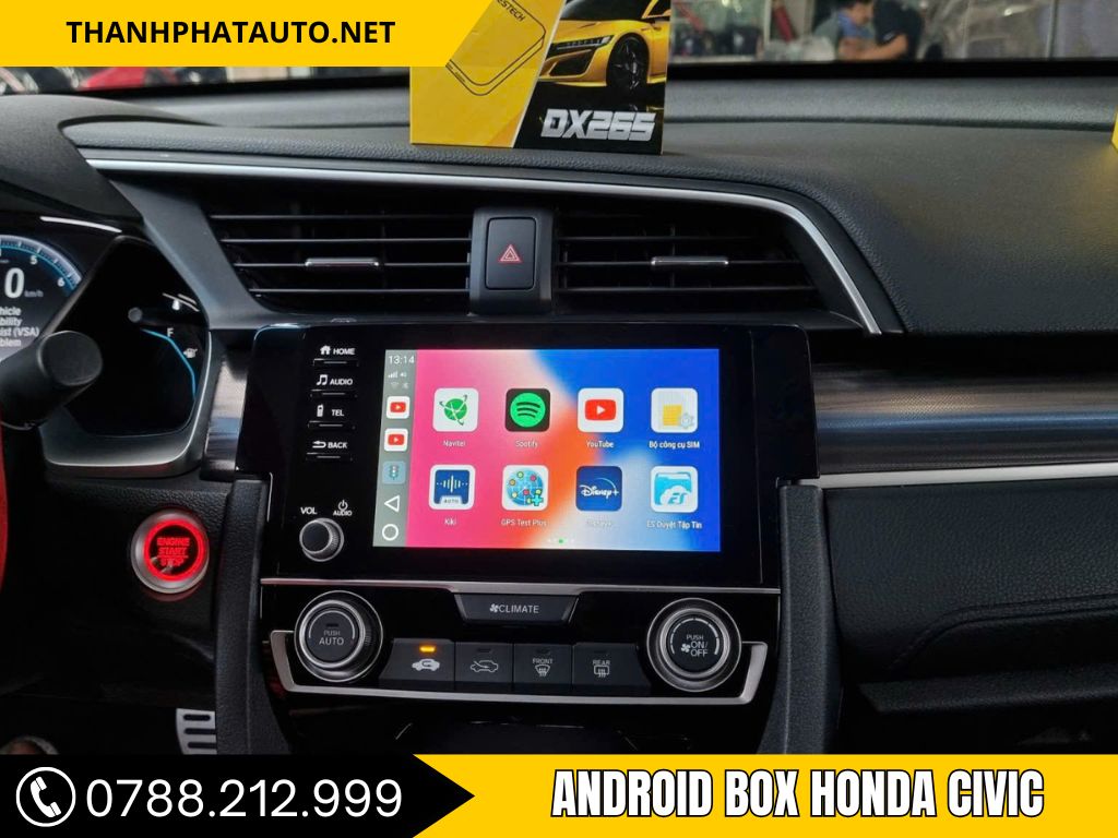 Android box honda civic giao diện thông minh