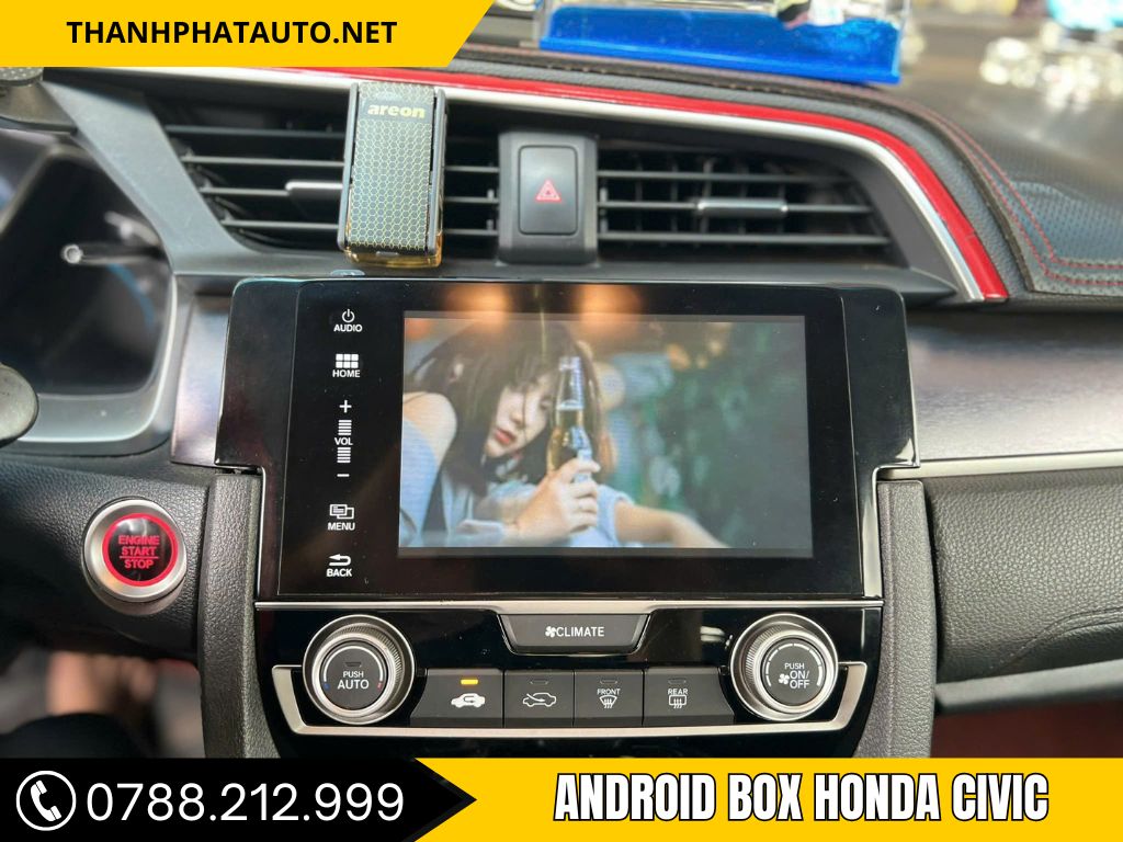 Android box honda civic trải nghiệm xem youtube
