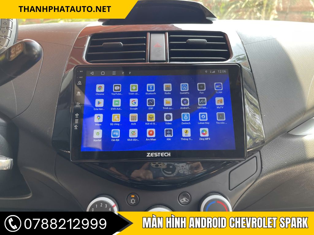 màn hình android xe chevrolet spark
