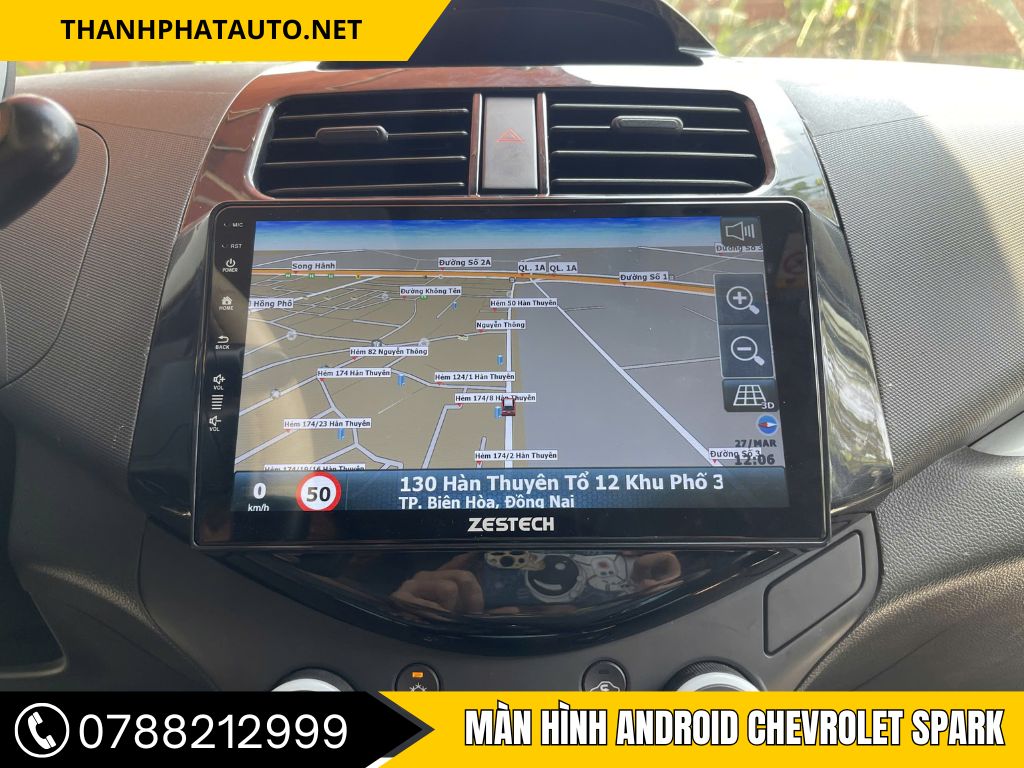 Lắp màn hình android xe Chevrolet Spark