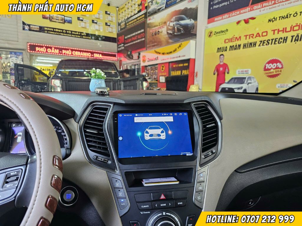 màn hình android cho xe santafe
