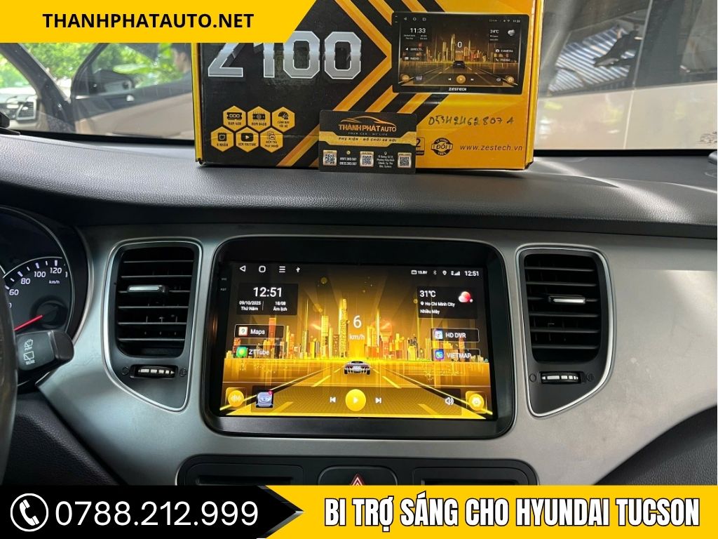 Thi công lắp đặt màn hình Android phụ kiện ô tô - bi trợ sáng cho ô tô