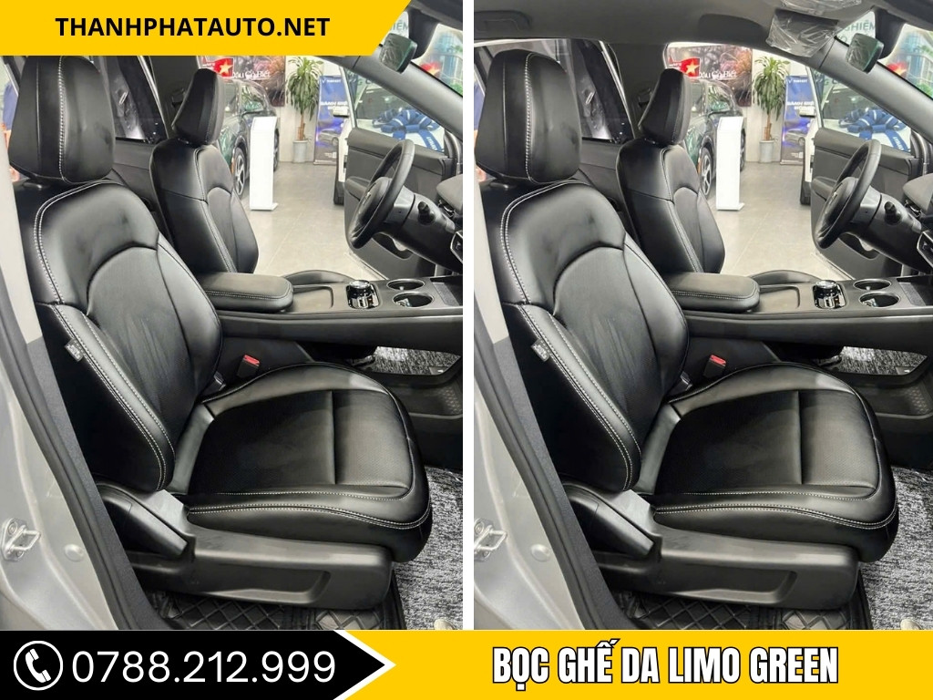 Bọc ghế da Limo Green tại Trung tâm phụ kiện ô tô Huyện Hóc Môn – Thành Phát Auto, nâng cấp nội thất sang trọng và bảo vệ ghế xe bền bỉ.