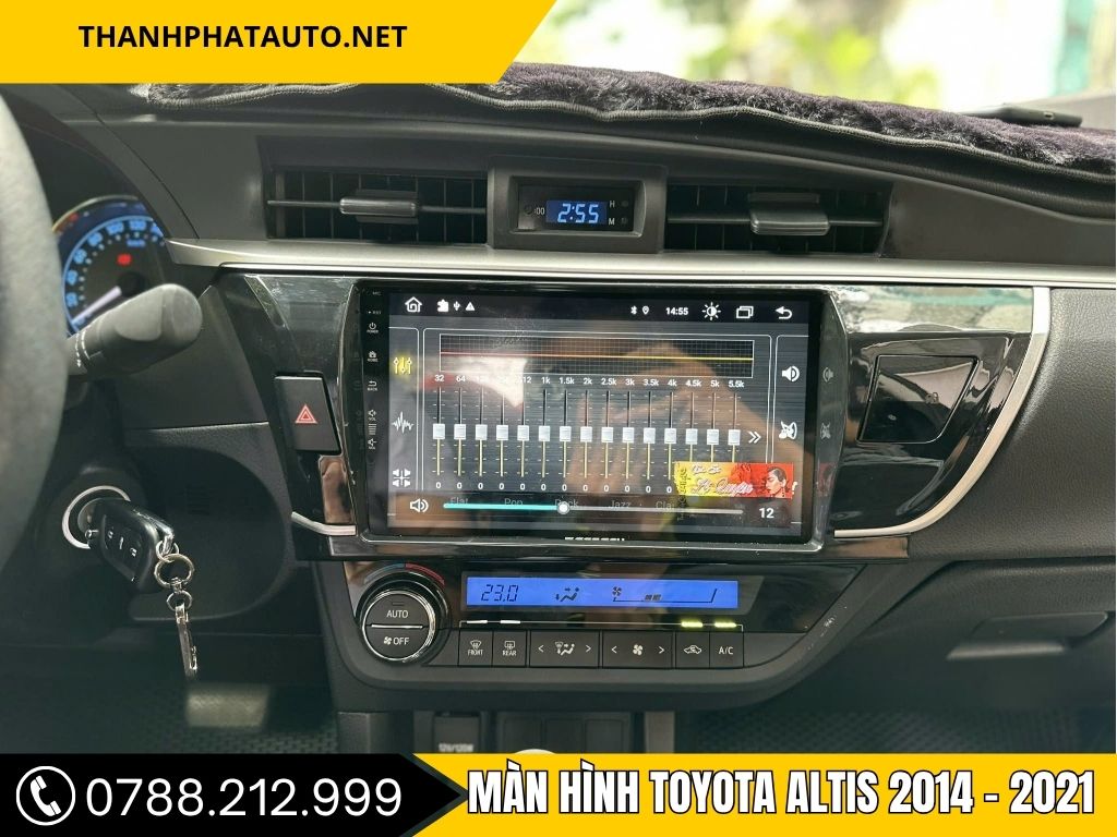 “Màn Hình Android Toyota Altis 2014-2021 hiển thị giao diện thông minh, tích hợp cảm ứng đa điểm, lắp đặt tại Thanh Phát Auto.”