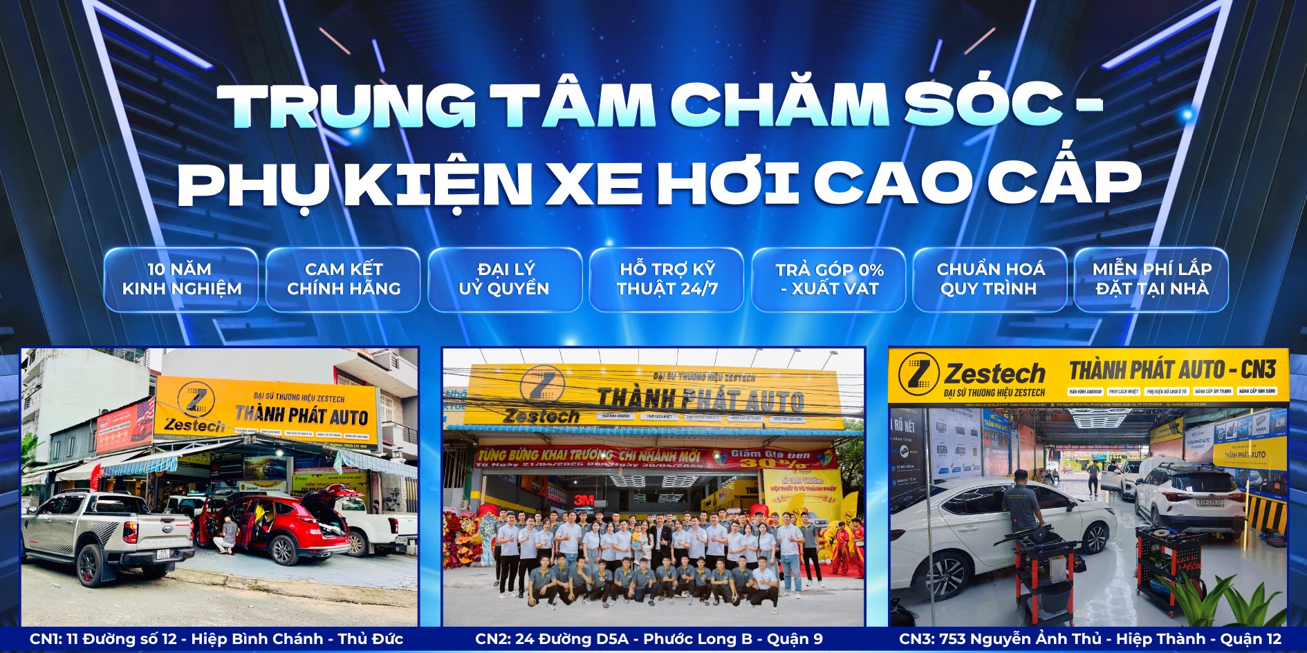 banner trung tâm chăm sóc phụ kiện xe hơi cao cấp