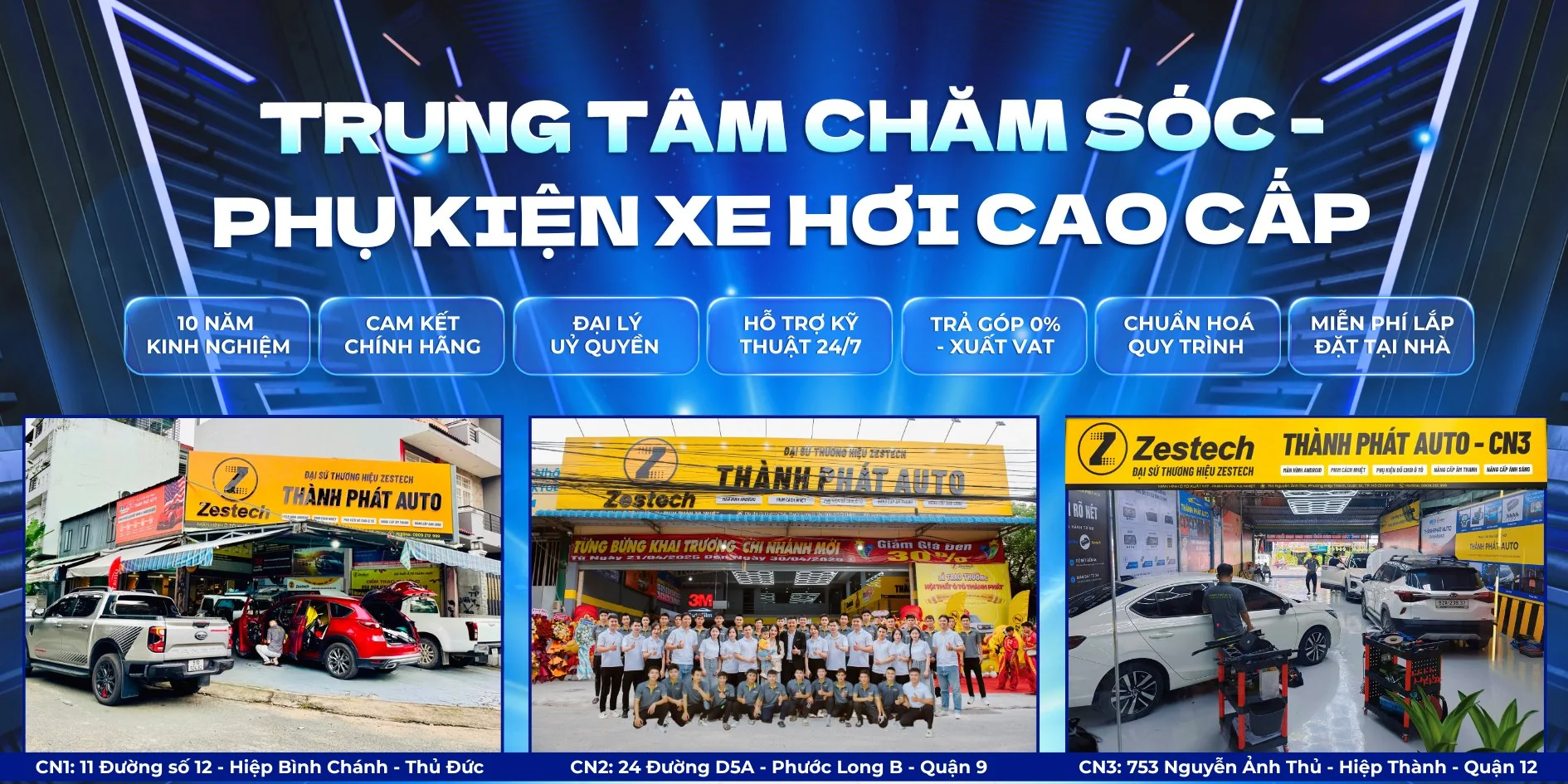 banner trung tâm chăm sóc phụ kiện xe hơi cao cấp