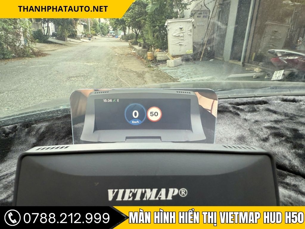 Màn hình hiển thị vietmap hud h50 cho xe camry hiển thị tốc độ