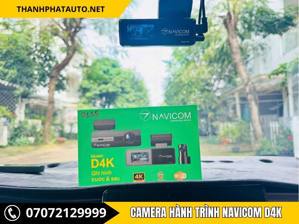 Tích hợp cảm biến va chạm, Camera hành trình Navicom D4K Cho Toyota Yaris tự động khóa video quan trọng.