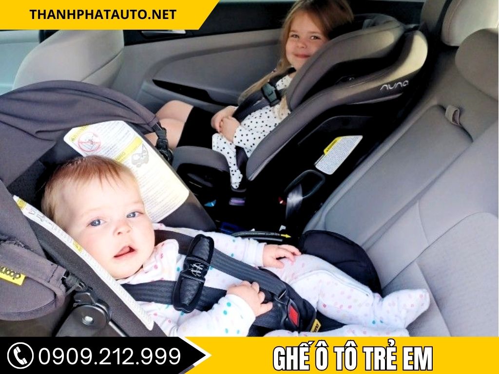 Ghế Ô Tô Trẻ Em Ở TP.HCM với nhiều mẫu ghế cho bé sơ sinh và bé lớn, lắp đặt an toàn trên hàng ghế sau xe ô tô gia đình.