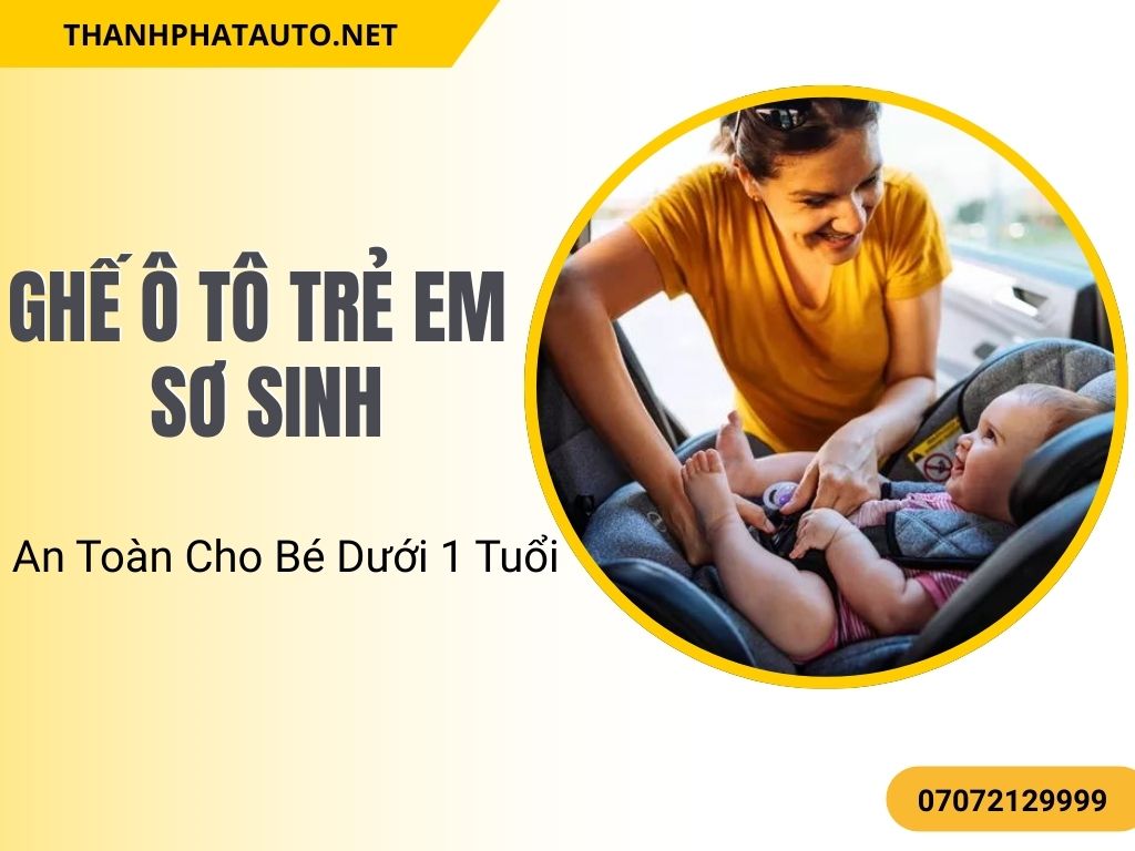Ghế ô tô trẻ em sơ sinh giúp bé dưới 1 tuổi ngồi xe an toàn, cố định chắc chắn và bảo vệ vùng cổ đầu.