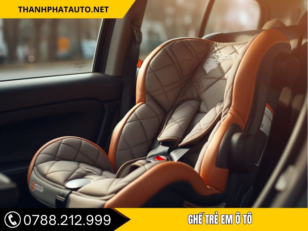 Ghế trẻ em ô tô theo chiều cao dạng ghế quay ngược, thiết kế ôm sát cơ thể giúp bảo vệ đầu và cổ cho trẻ nhỏ khi di chuyển bằng ô tô