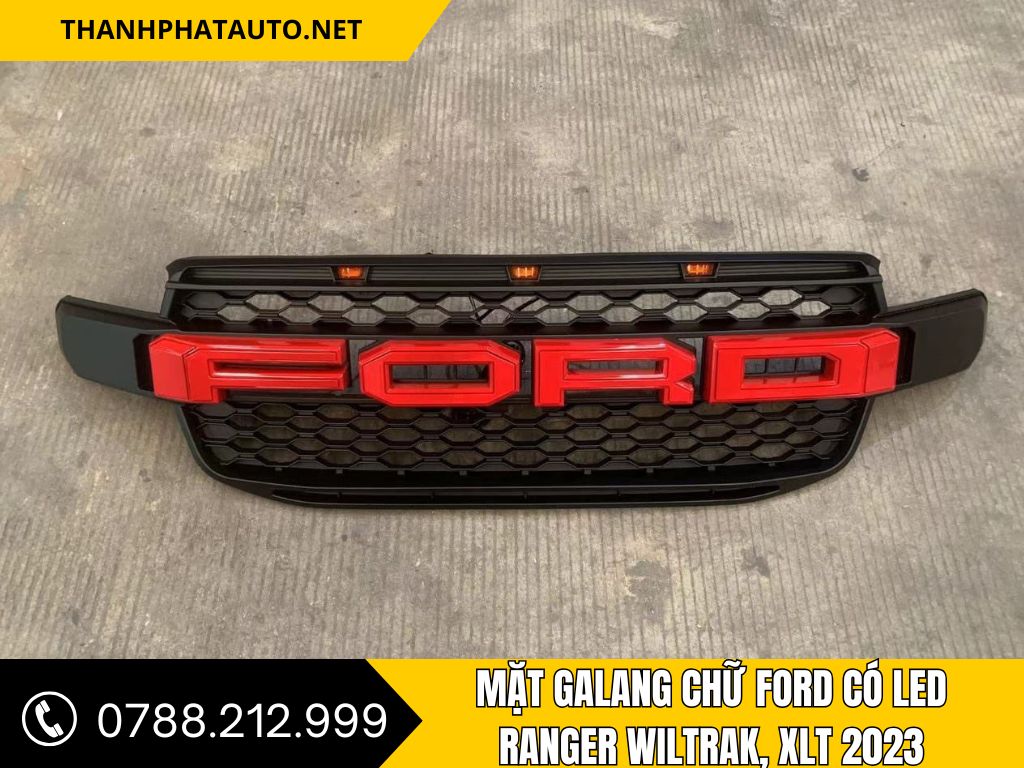 Hình Ảnh Mặt Galang Chữ Ford Có LED Ranger Wildtrak và XLT 2023