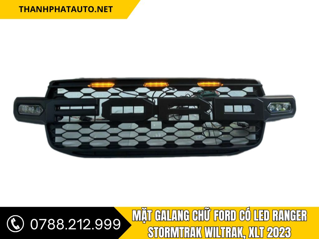 Mặt Galang Chữ Ford Có LED Cho Ranger Stormtrak, Wildtrak, XLT 2023