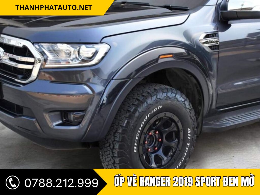 Ốp Vè Ranger 2019 Sport Đen Mờ