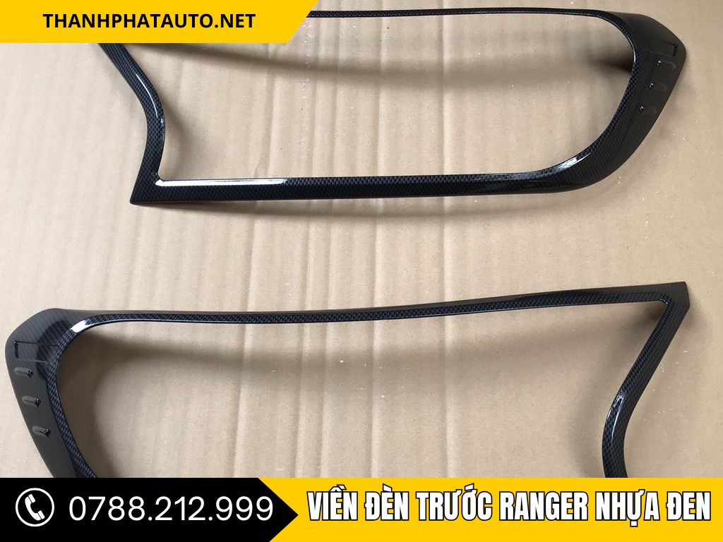 Viền Đèn Trước Ranger Nhựa Đen