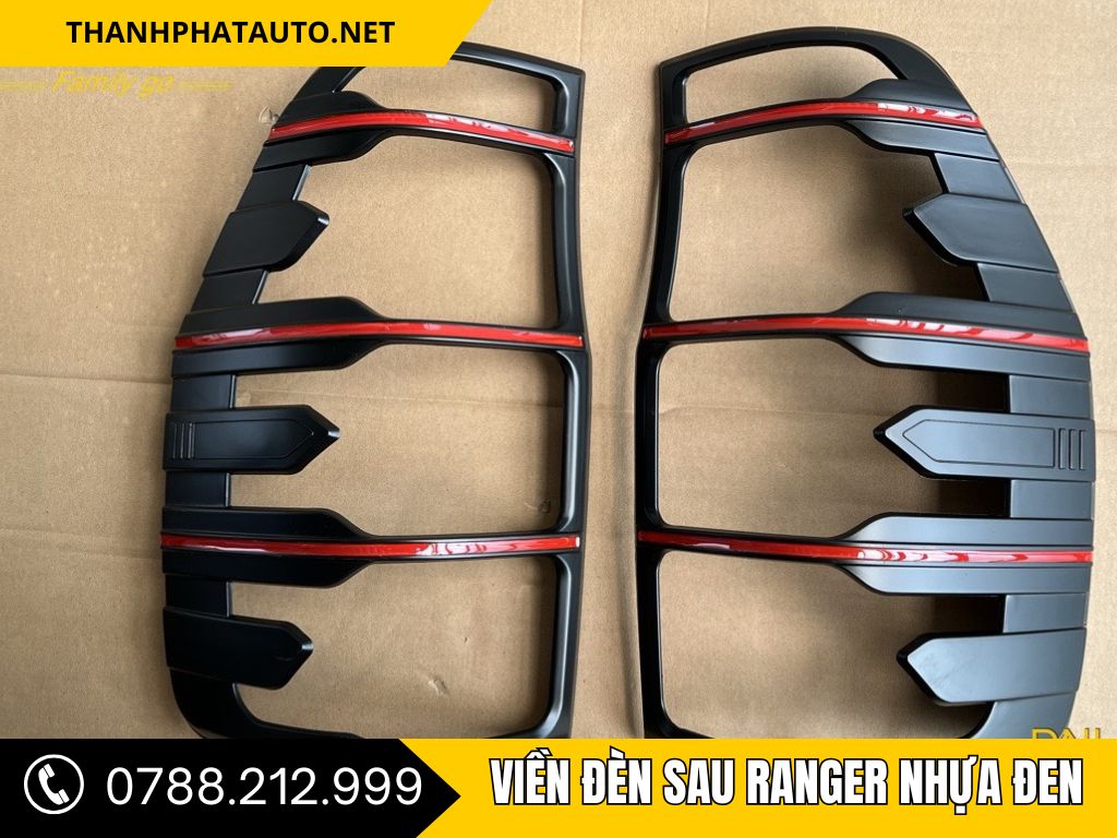 Viền Đèn Sau Ranger Nhựa Đen