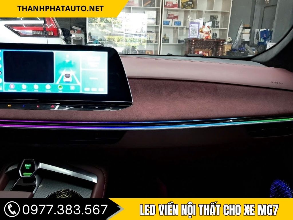 Hình Ảnh Led Viền Nội Thất Cho Xe MG7