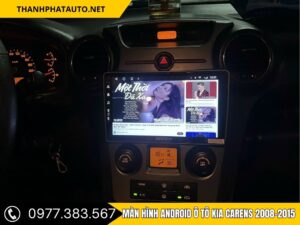 Màn hình android ô tô Kia Carens 2008-2015 hiển thị hình ảnh sắc nét và hỗ trợ nhiều tính năng giải trí.