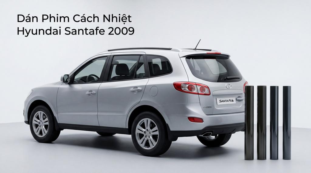 Dán Phim Cách Nhiệt Hyundai Santafe 2009 Uy Tín Chuyên Nghiệp TPHCM chính hãng