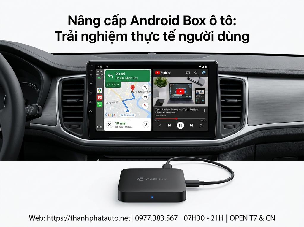 Nâng cấp Android Box ô tô: Trải nghiệm thực tế người dùng