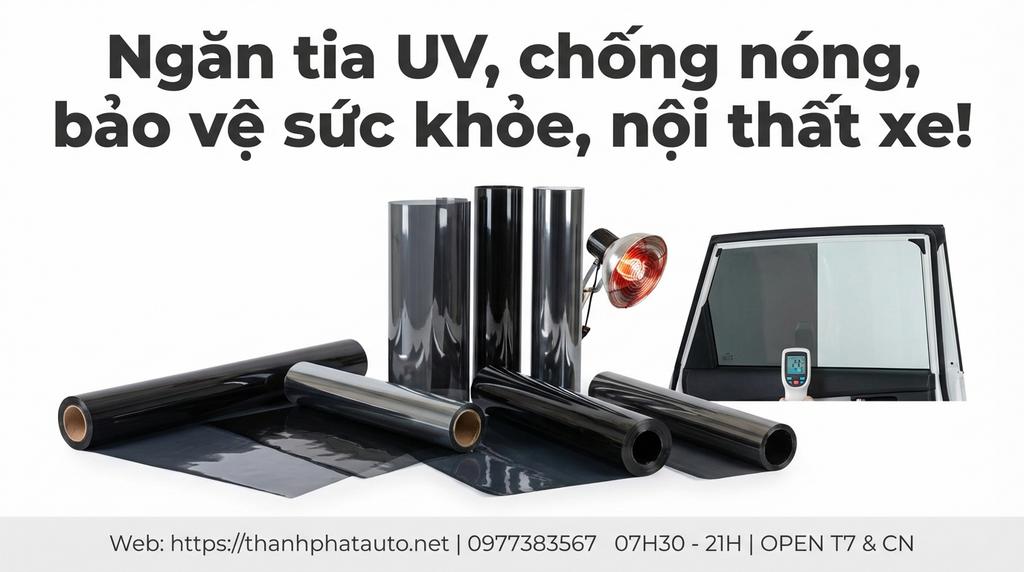 Ngăn tia UV, chống nóng, bảo vệ sức khỏe, nội thất xe!
