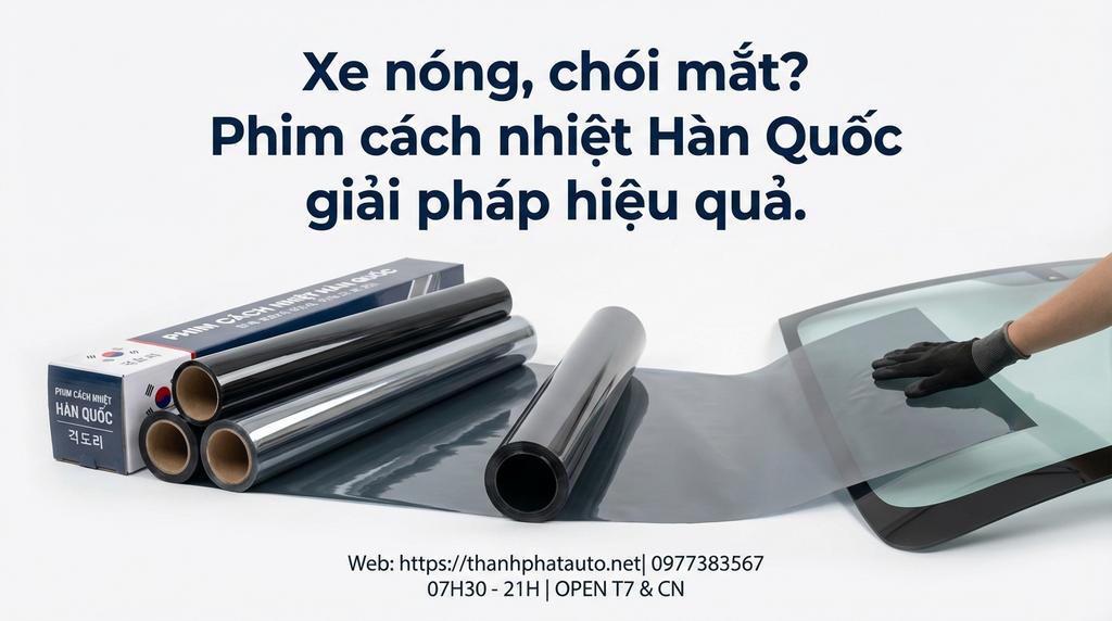 Xe nóng, chói mắt? Phim cách nhiệt Hàn Quốc giải pháp hiệu quả.