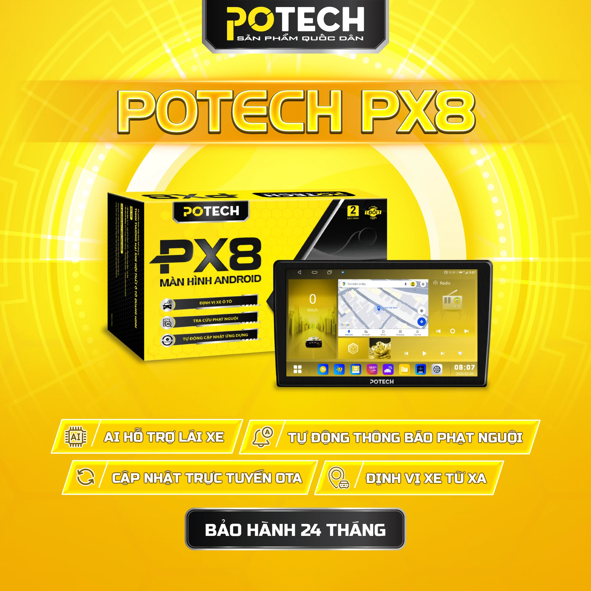 Màn hình Android Potech PX8