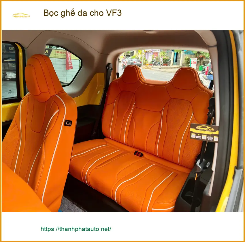 Anh Tấn bọc ghế da cho VF3 vì ghế zin đã cũ tại Quận 11 ảnh thực tế 3
