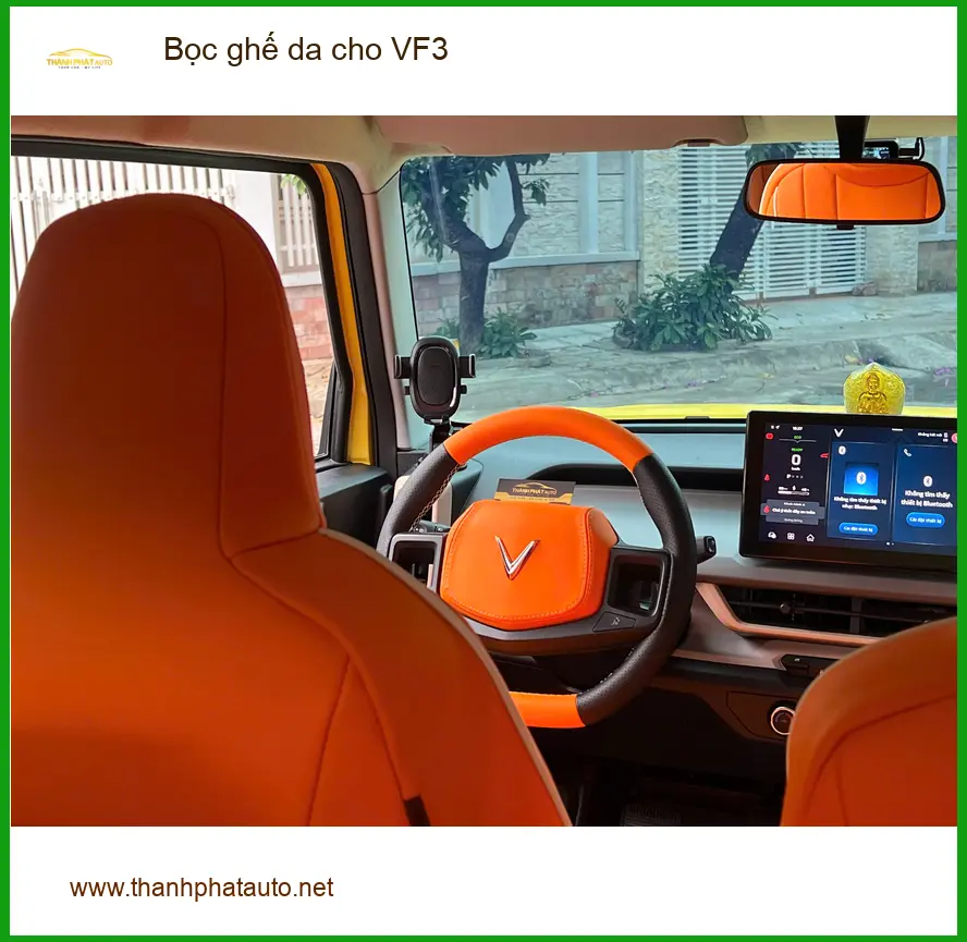 Anh Tấn bọc ghế da cho VF3 vì ghế zin đã cũ tại Quận 11 ảnh thực tế 4
