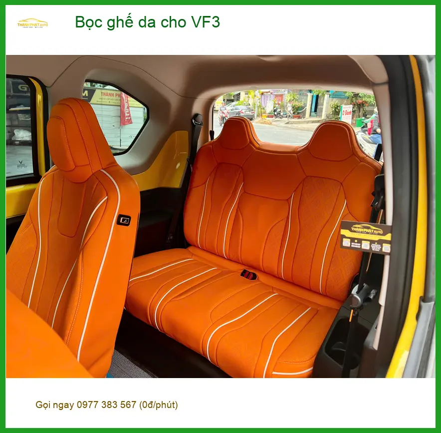 Anh Long bọc ghế da VinFast VF3 tại Bình Chánh để nâng tầm không gian xe