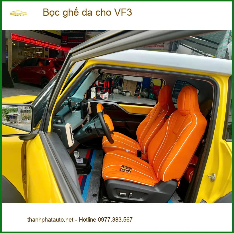 Anh Long bọc ghế da VinFast VF3 tại Bình Chánh để nâng tầm không gian xe ảnh thực tế 2