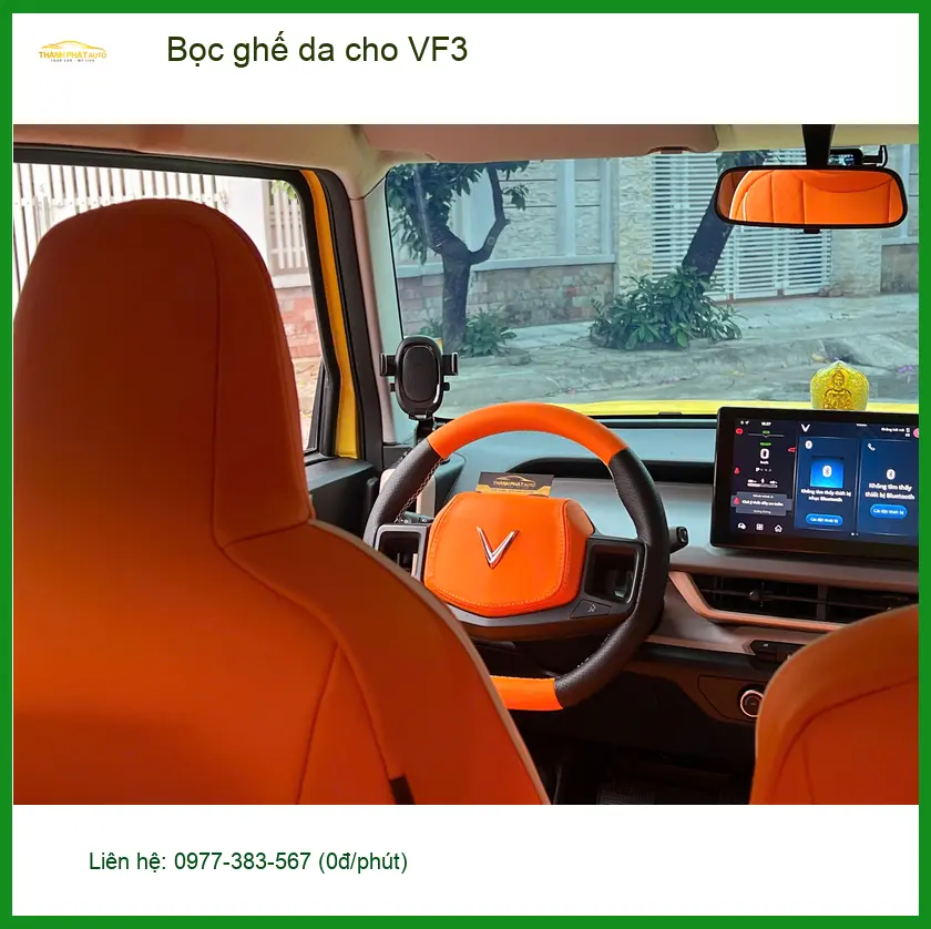 Anh Long bọc ghế da VinFast VF3 tại Bình Chánh để nâng tầm không gian xe ảnh thực tế 4