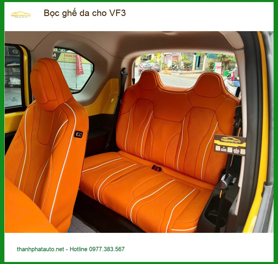 Anh Khải bọc ghế da cho VF3 tại Quận 9 muốn nội thất sang trọng hơn