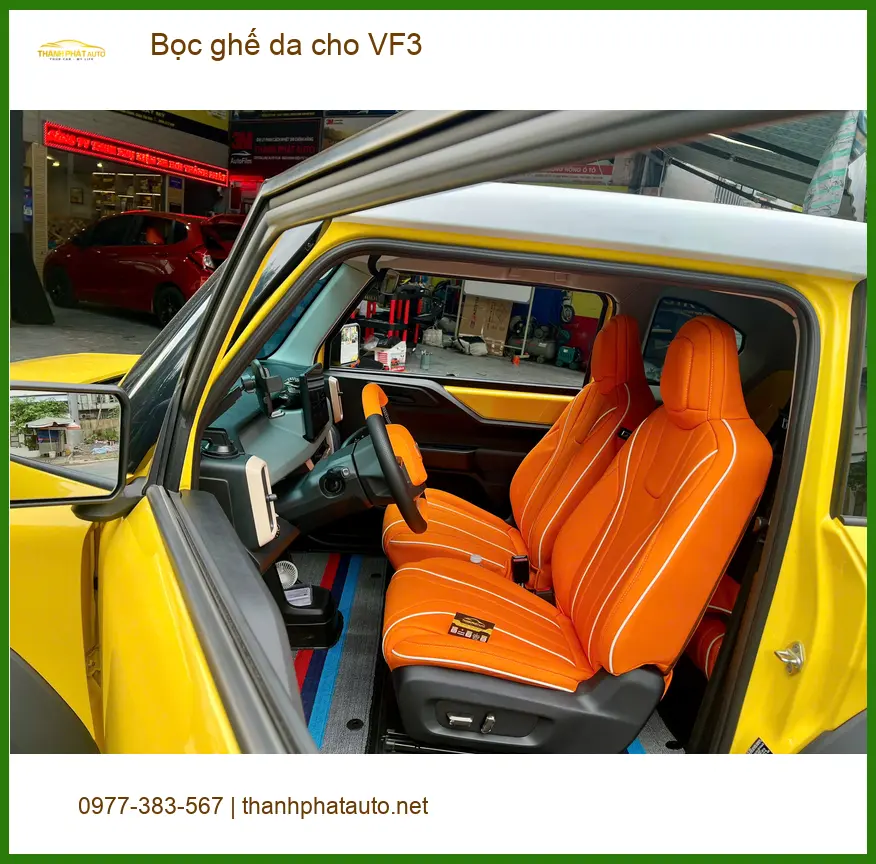 Anh Khải bọc ghế da cho VF3 tại Quận 9 muốn nội thất sang trọng hơn ảnh thực tế 2