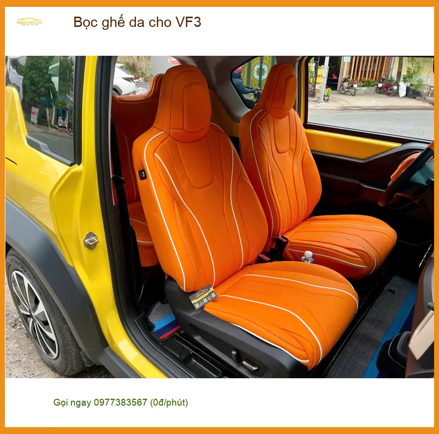 Chị Thảo bọc ghế da cho VinFast VF3 tại Thủ Đức nâng tầm đẳng cấp