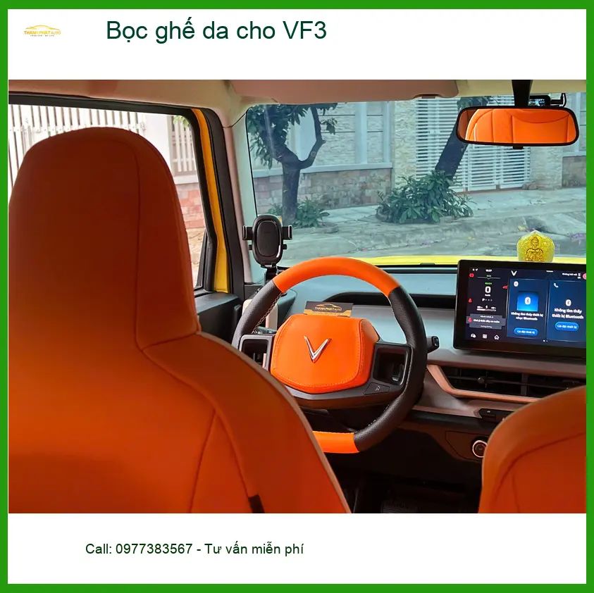 Chị Thảo bọc ghế da cho VinFast VF3 tại Thủ Đức nâng tầm đẳng cấp ảnh thực tế 2